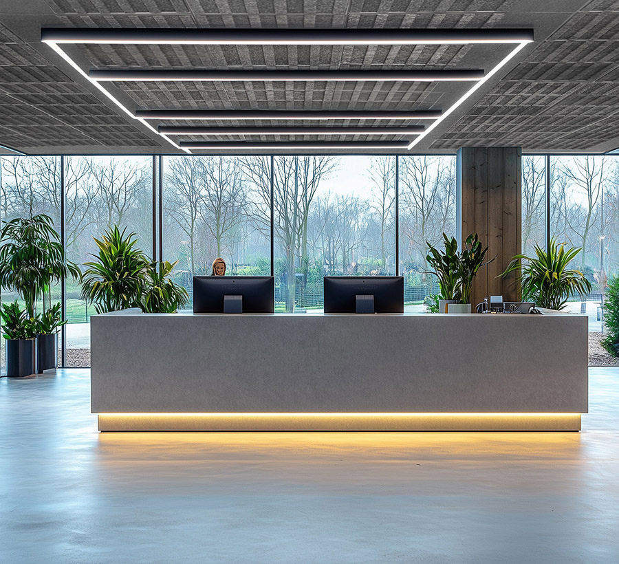SkyTop-modulo-decorativo-controsoffitto-di-design-reception-uffici-poliestere-ecologico